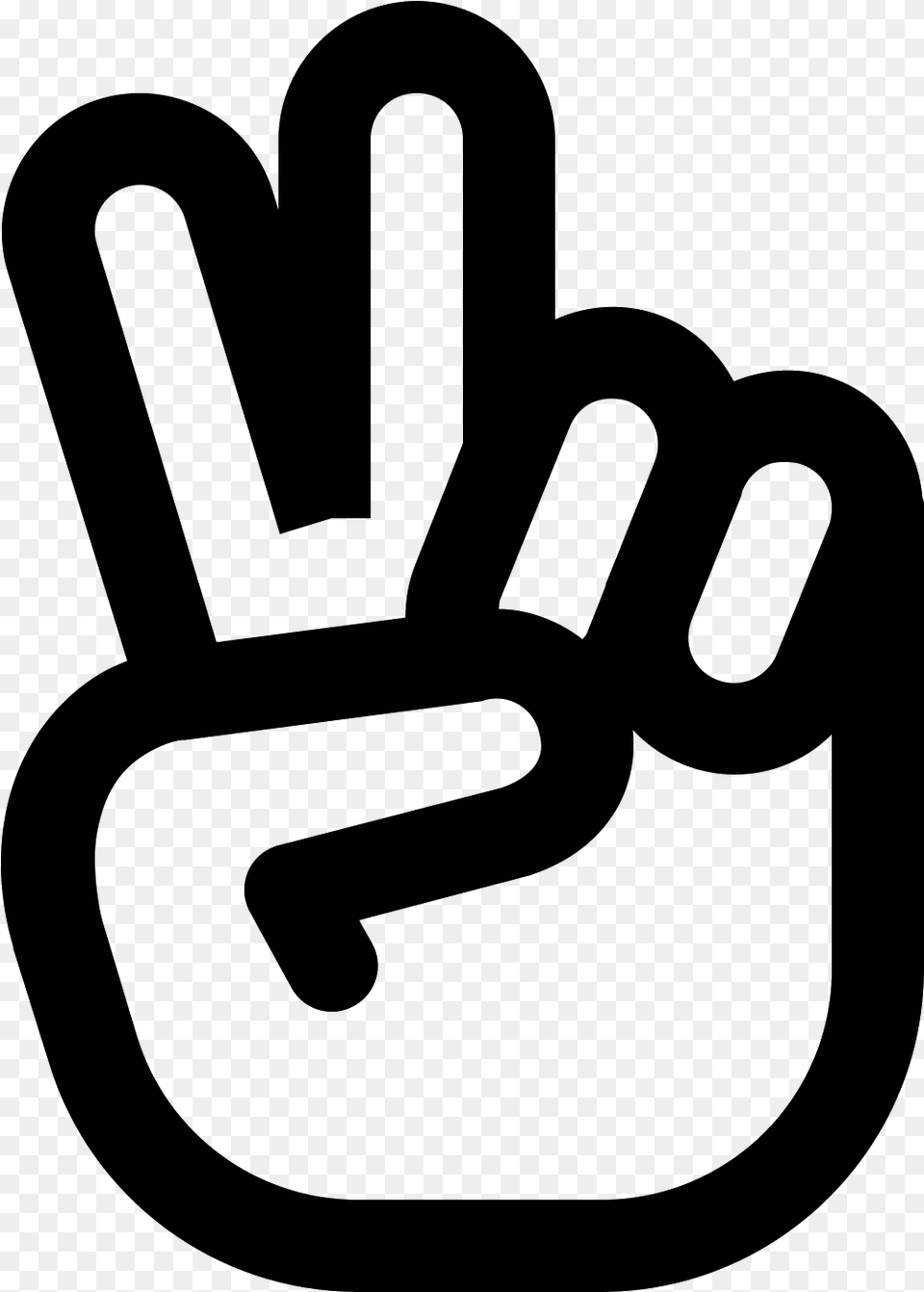 Hand Peace Icon, Gray Png Image