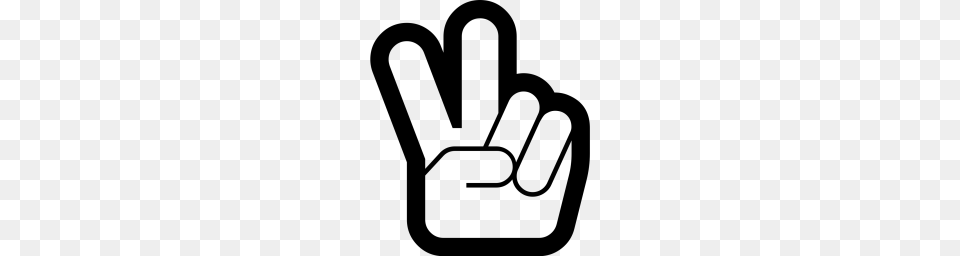 Hand Peace Sign Symbol Gesture Victory Wn, Gray Png