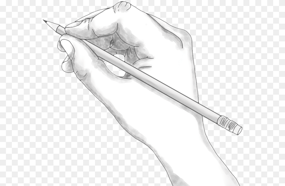 Hand Pencil Holding Sketch Drawing Project Work Gambar Tangan Pegang Pensil, Art, Brush, Device, Tool Free Png Download