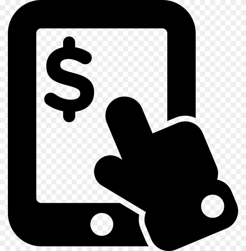 Hand Pointing To Dollar Sign On Tablet Device Online Payment Icon Background, Symbol, Text, Grass, Lawn Free Transparent Png