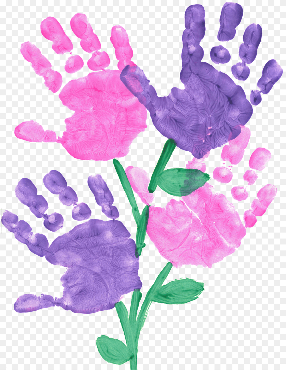 Hand Print Child Art Download Original Size Hand Print Flower Clipart, Purple, Plant Free Png