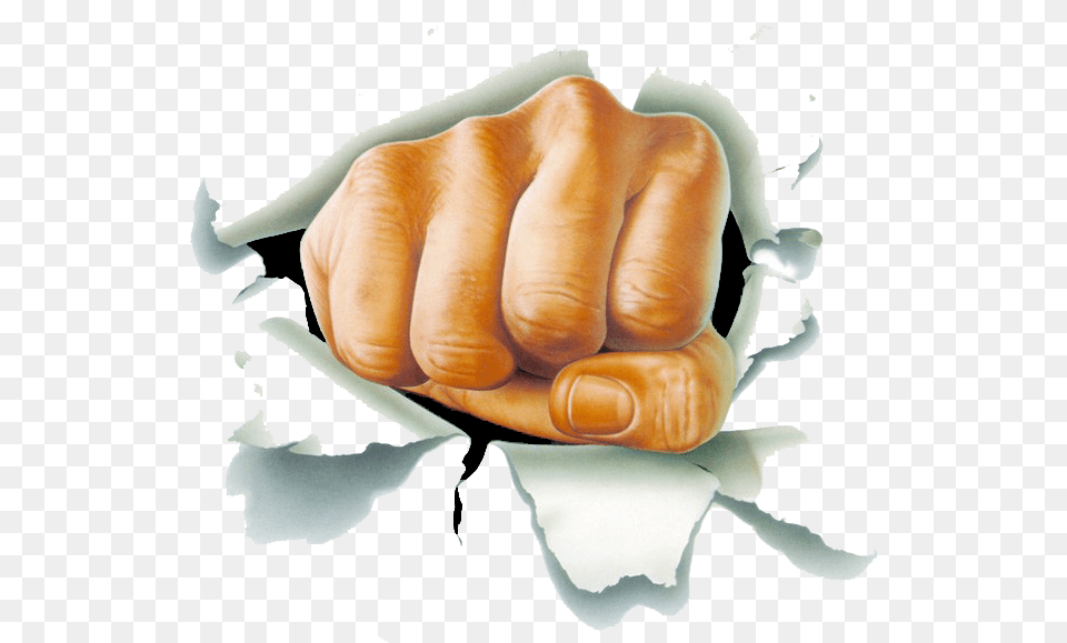 Hand Punching Through Wall, Body Part, Finger, Person, Fist Png