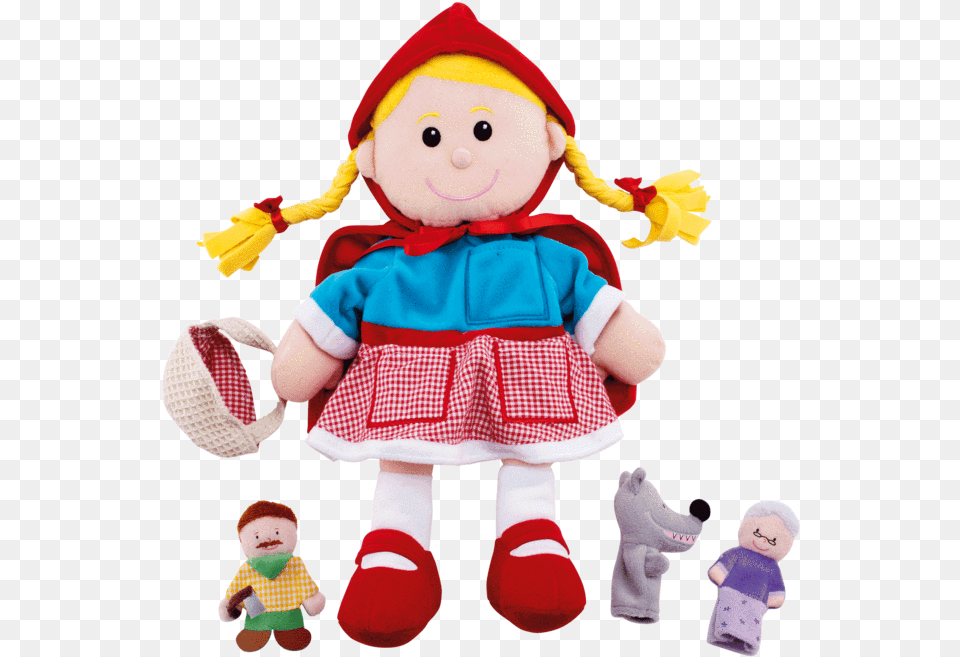 Hand Puppet Set Little Red Riding Hood Little Green Riding Hood Baby Toy Dolls, Doll, Person, Face, Head Free Transparent Png