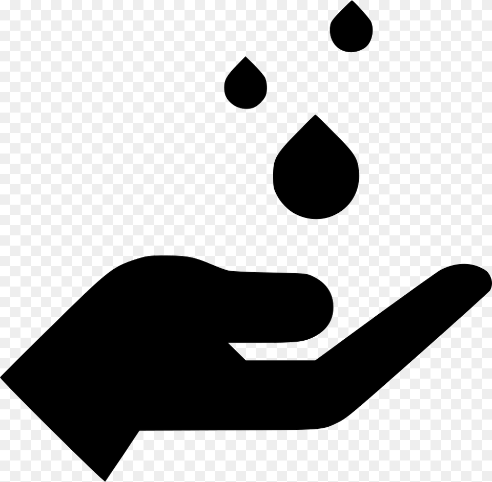 Hand Rain Drops Water Icon Download, Stencil, Symbol Png