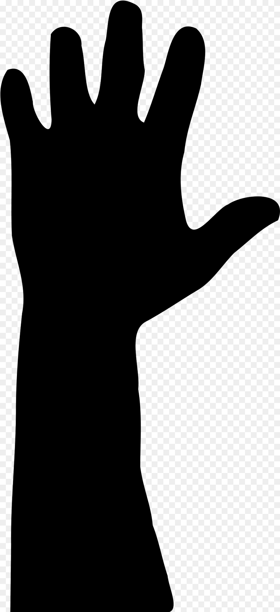 Hand Reaching Up Silhouette, Gray Free Transparent Png