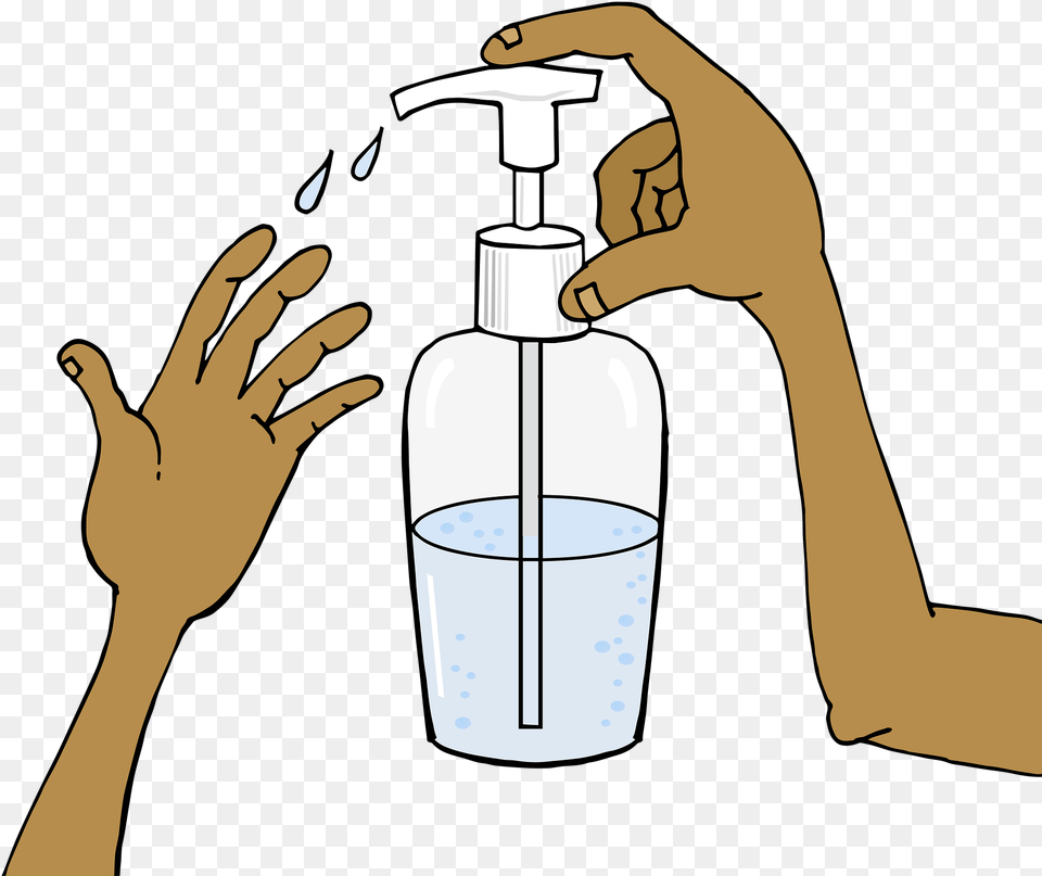 Hand Sanitiser Drawing, Bottle, Adult, Female, Person Free Png Download