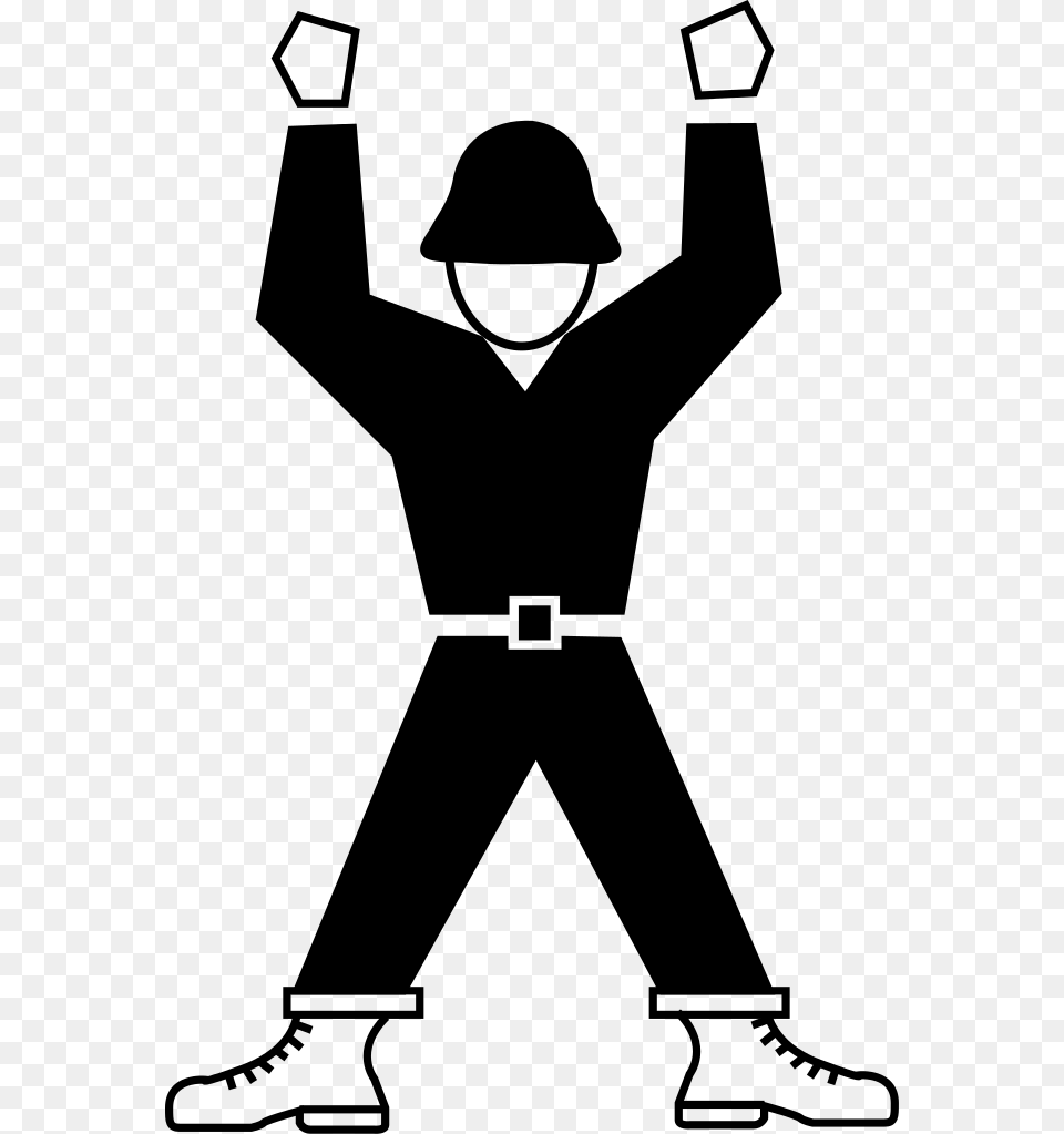 Hand Signals Marshalling Plane, Gray Free Transparent Png