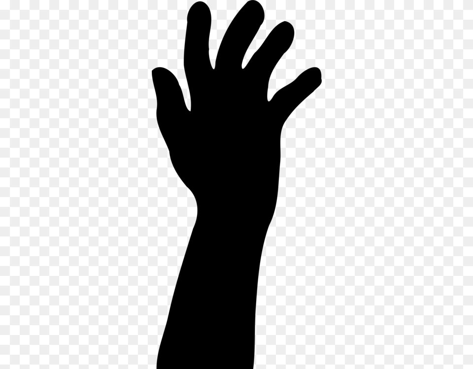 Hand Silhouette Arm Finger Drawing, Gray Png Image