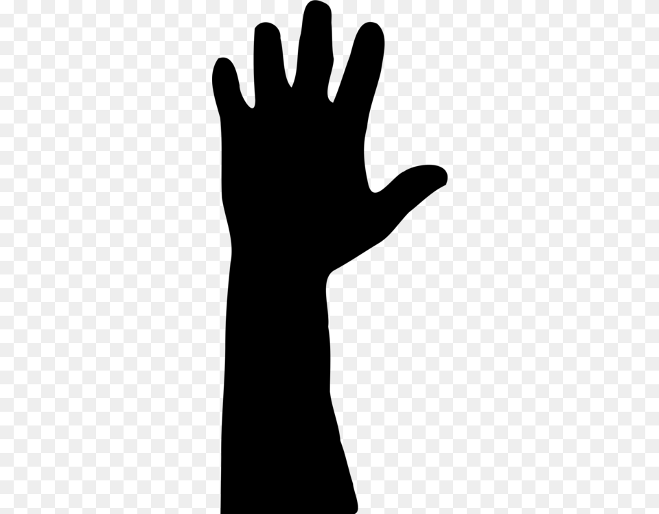 Hand Silhouette Drawing Arm, Gray Free Transparent Png