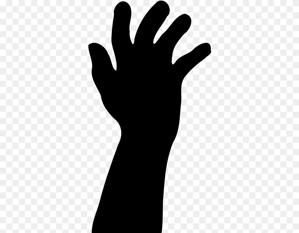 Hand Silhouette Silhouette Hand Reaching Out, Gray Free Png