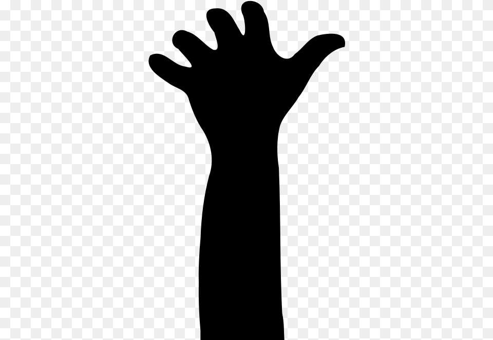 Hand Silhouette Transparent, Gray Png Image
