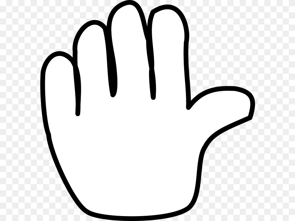 Hand Stop Open Held Out Palm Back Right Left Sign, Clothing, Glove, Baseball, Baseball Glove Free Transparent Png