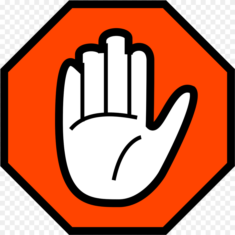 Hand Stop Sign Cartoon, Symbol, Road Sign, Stopsign, Clothing Free Png Download