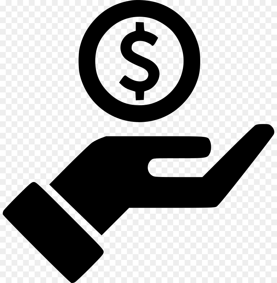 Hand Streched Dollar Outline Hand With Money Icon, Stencil, Symbol, Sign Free Transparent Png