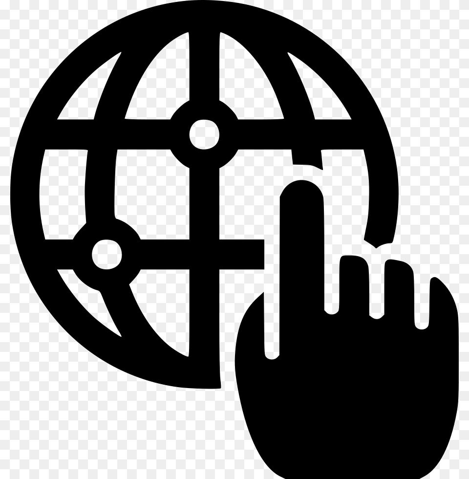 Hand Touch Globe Icon, Stencil, Electrical Device, Microphone Free Png