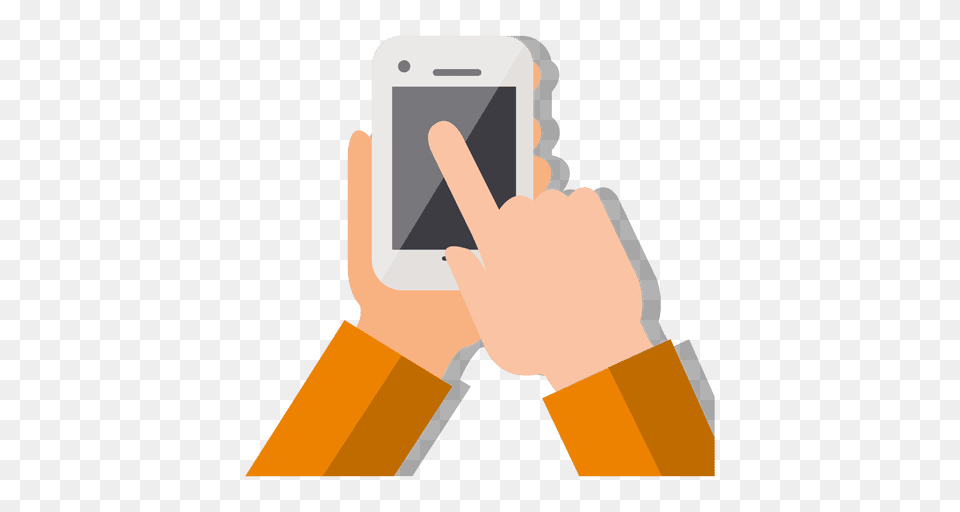 Hand Touching Smartphone, Electronics, Mobile Phone, Phone, Texting Free Transparent Png