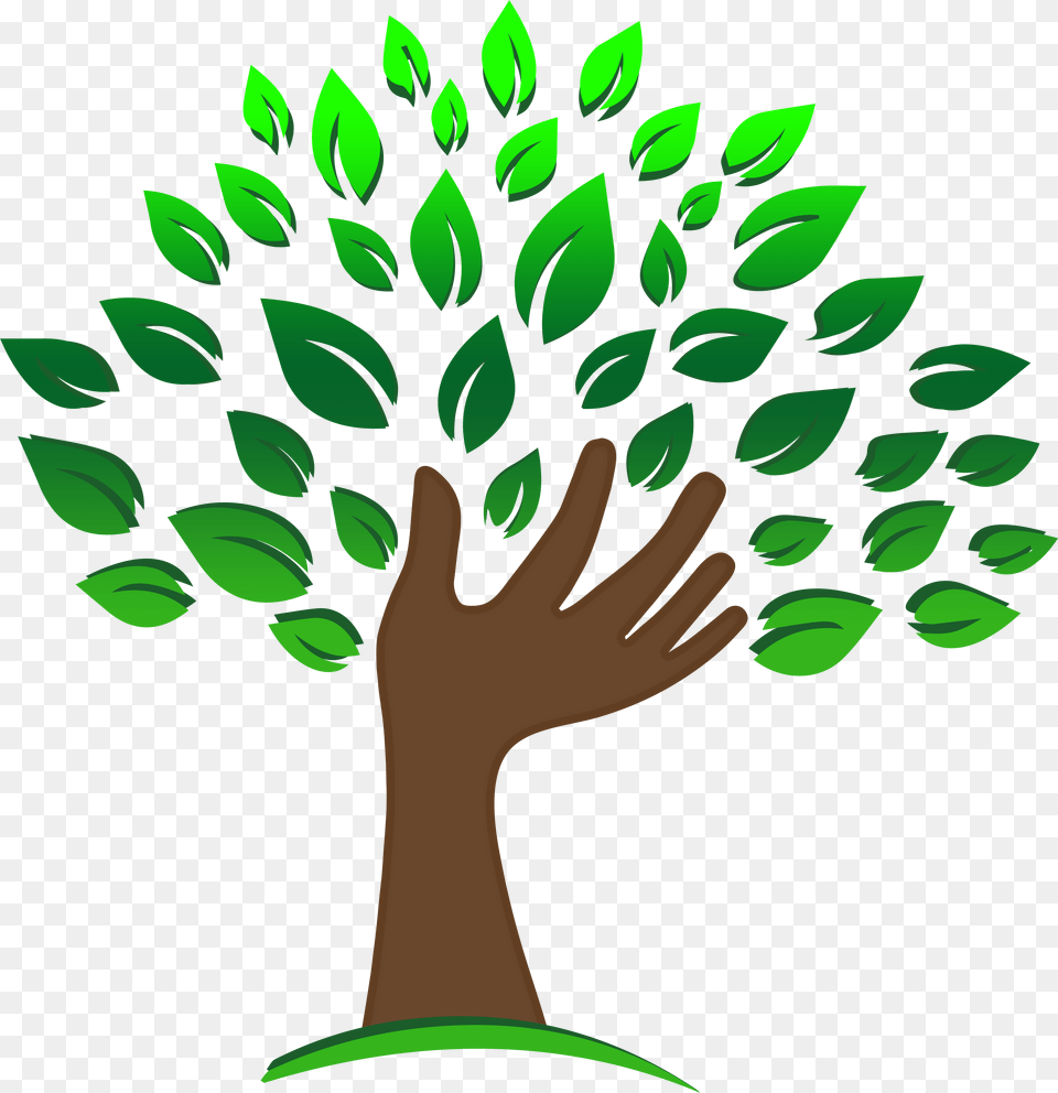 Hand Tree Clipart, Art, Graphics, Green, Pattern Free Png Download