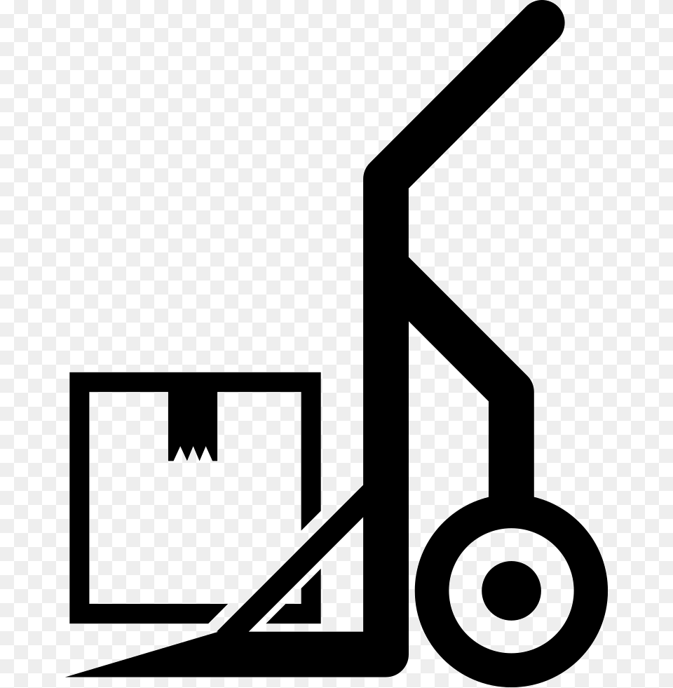 Hand Truck With A Box Car Png Image