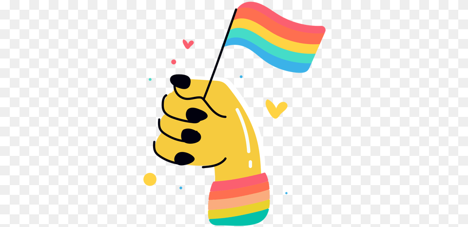 Hand Waving Lgbtq Flag Sticker Lgbtq, Cream, Dessert, Food, Ice Cream Free Png Download