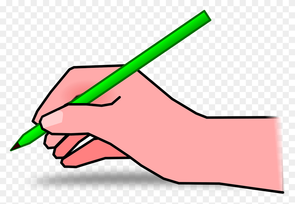 Hand With A Green Pencil Clipart Free Transparent Png