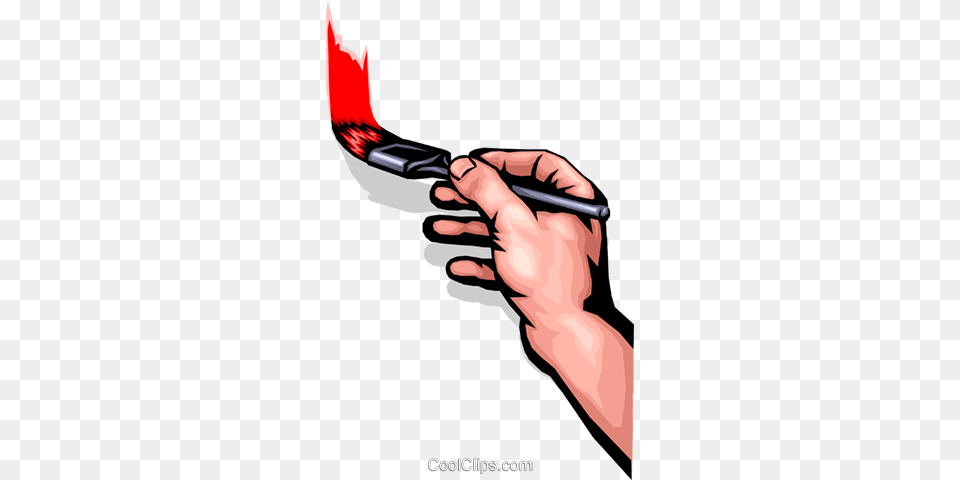 Hand With A Paintbrush Royalty Free Vector Clip Art Illustration, Body Part, Person, Brush, Device Png