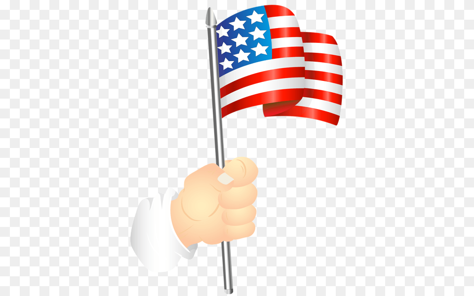 Hand With An American Flag Clip Art Image Of July, American Flag Free Png Download
