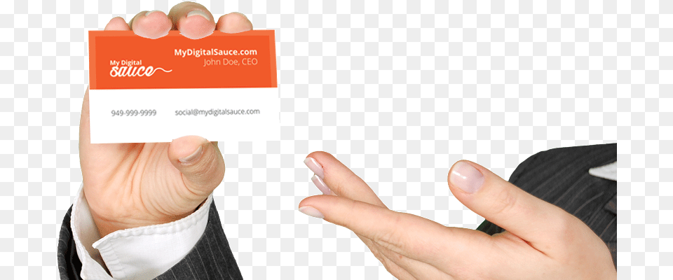 Hand With Businesscard, Body Part, Finger, Person, Business Card Png Image