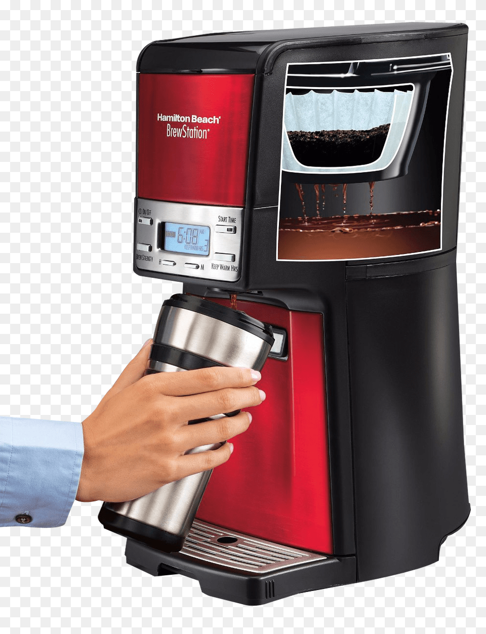 Hand With Coffee Maker, Cup, Mailbox, Device Free Png