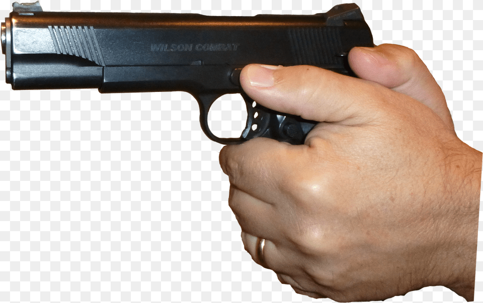 Hand With Gun Transparent, Firearm, Handgun, Weapon Png