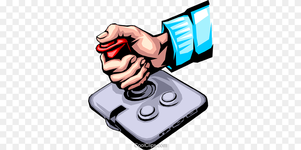 Hand With Joystick Royalty Vector Clip Art Illustration, Electronics, Body Part, Person Free Png