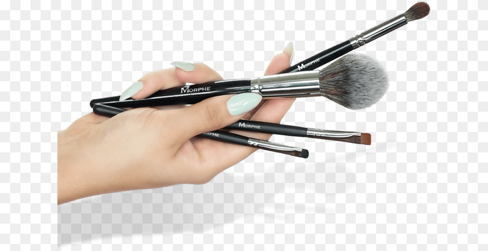 Hand With Makeup Brush Hand Makeup Brush, Device, Tool, Smoke Pipe, Cosmetics Free Png Download
