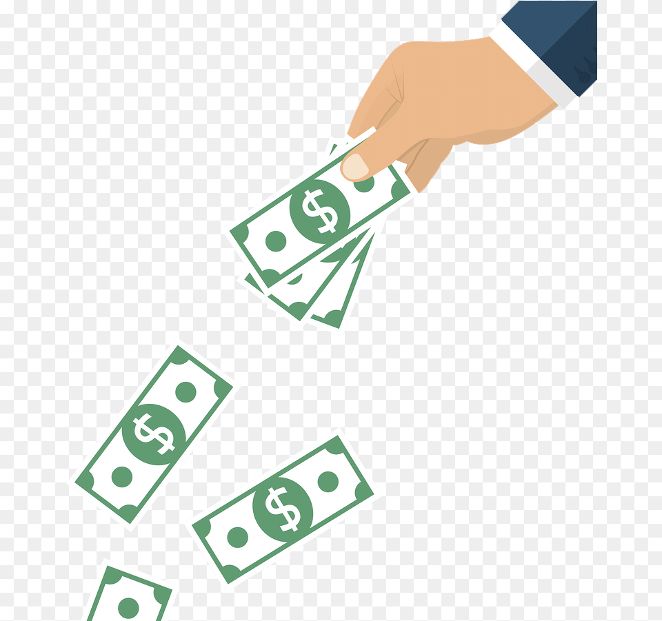 Hand With Money Falling Out Money Free Transparent Png