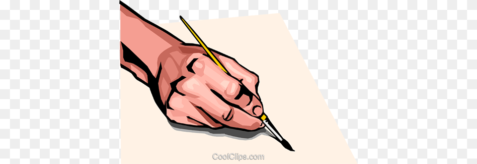 Hand With Paint Brush Royalty Vector Clip Art Illustration, Body Part, Person, Pencil, Finger Free Transparent Png