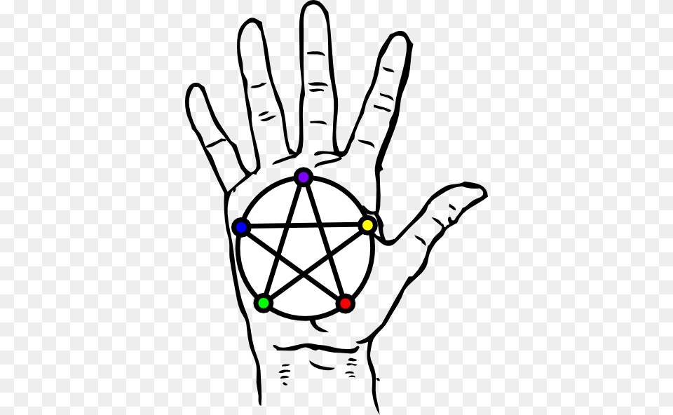 Hand With Pentacle Clip Art, Body Part, Person, Bow, Weapon Free Png