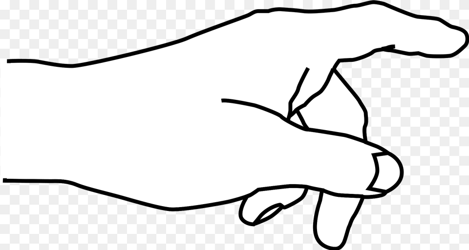 Hand With Pointing Finger Outline Clipart, Body Part, Person Free Png Download