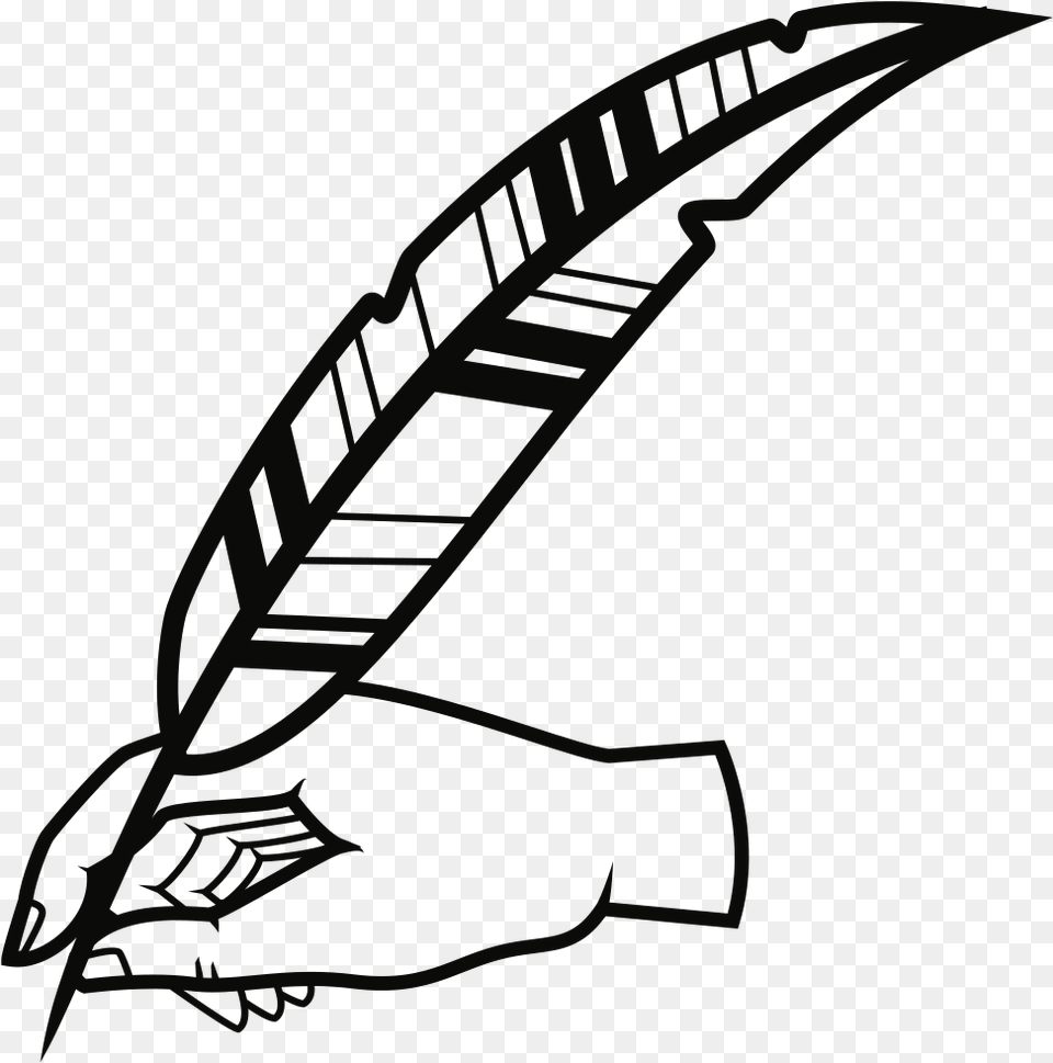 Hand With Quill Pen Free Png Download