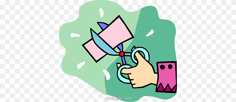 Hand With Scissors Cutting Royalty Vector Scissors Cutting Paper Cartoon, Art, Baby, Person Png Image