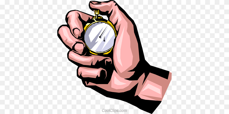 Hand With Stopwatch Royalty Vector Clip Art Illustration, Adult, Male, Man, Person Free Transparent Png