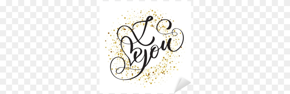 Hand Written Inscription I Love You On The Background Confetti, Calligraphy, Handwriting, Text, Dynamite Free Png