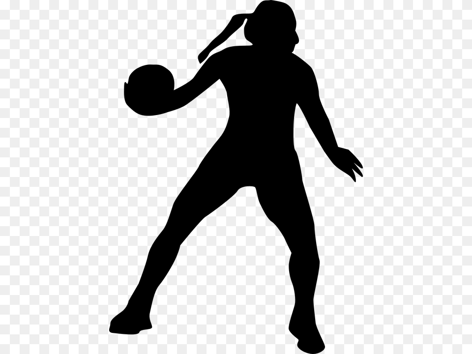 Handball Clipart Girl, Gray Png