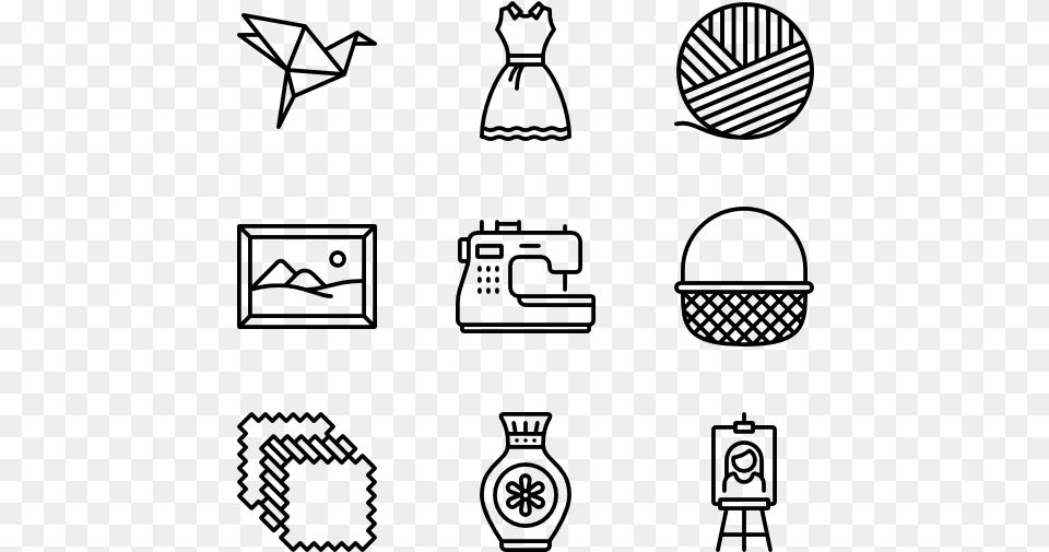 Handcraft Hobbies Icon, Gray Free Png Download