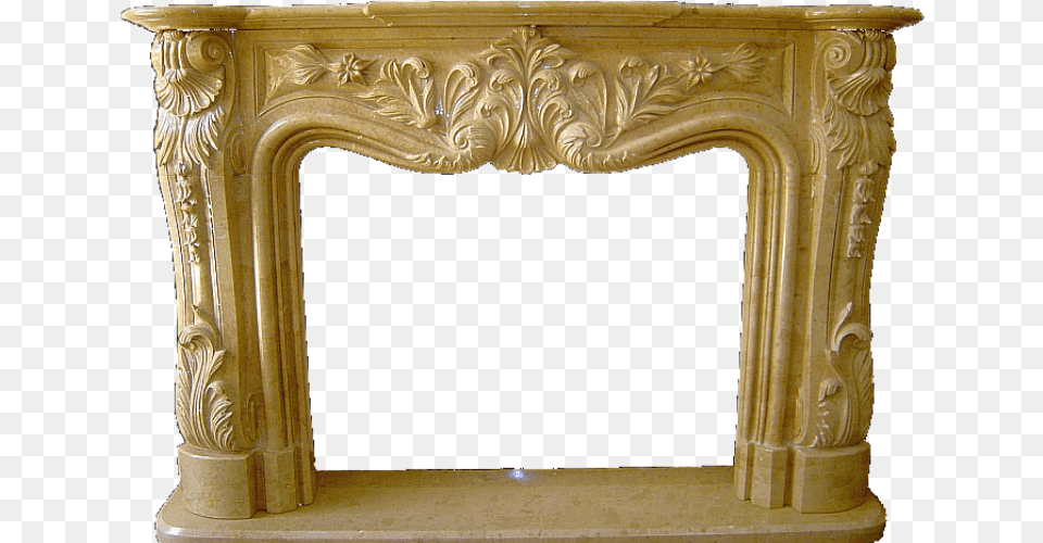 Handcrafted Fireplace Surround Nature Home Decor Model Fpsb45 Sahara Beige Marble, Indoors Png Image