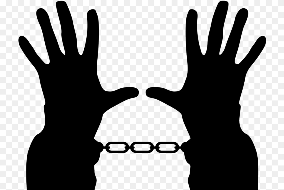 Handcuffs Silhouette, Body Part, Hand, Person, Clothing Free Png