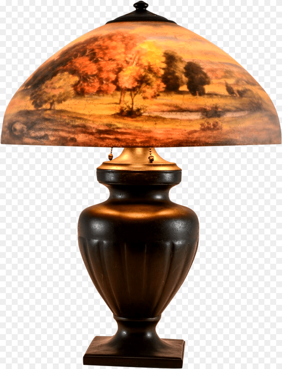 Handel Scenic Reverse Painted Table Lamp, Table Lamp, Lampshade Free Png Download