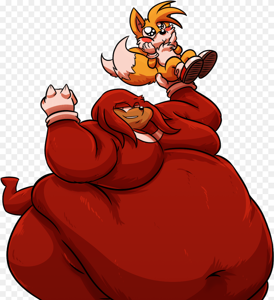 Handful Of Tails Fat Sonic Tails Knuckles, Cartoon, Adult, Male, Man Free Png