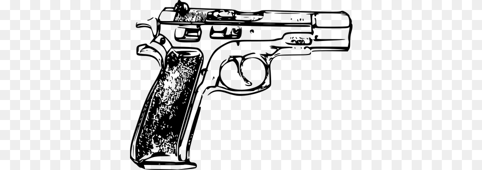 Handgun Firearm Pistol Gun Revolver Weapon Gun Clipart, Gray Free Png