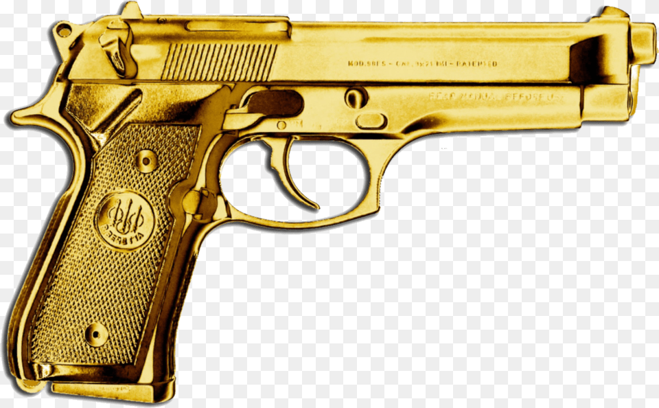 Handgun Transparent Gold Gold Gun, Firearm, Weapon Free Png