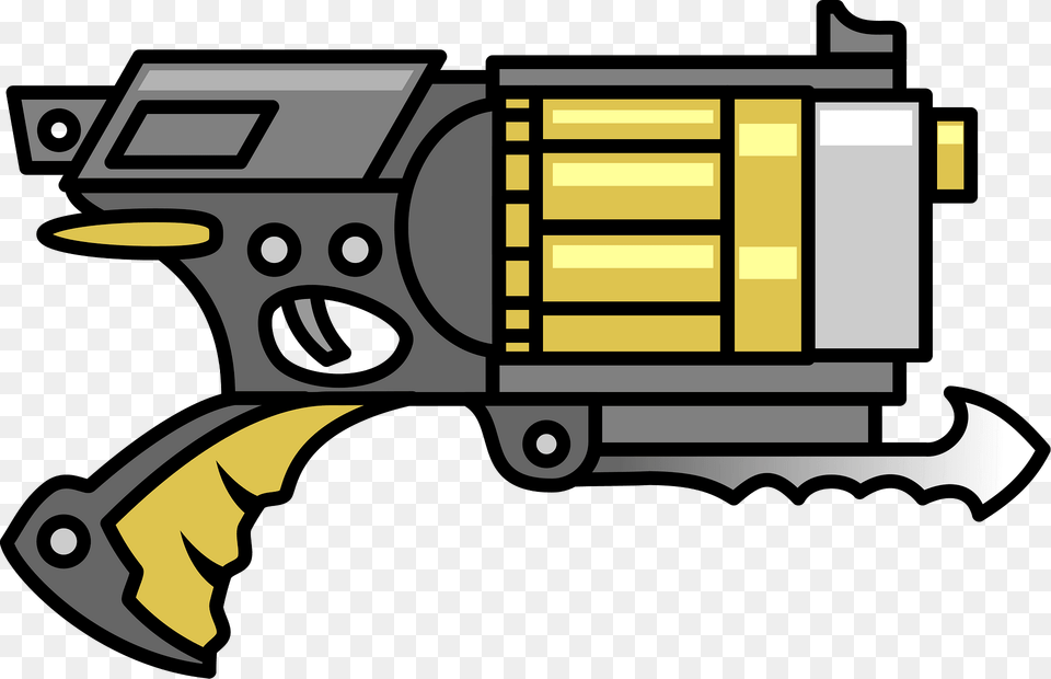 Handgun With Gold Trim Clipart, Firearm, Gun, Weapon, Bulldozer Free Png