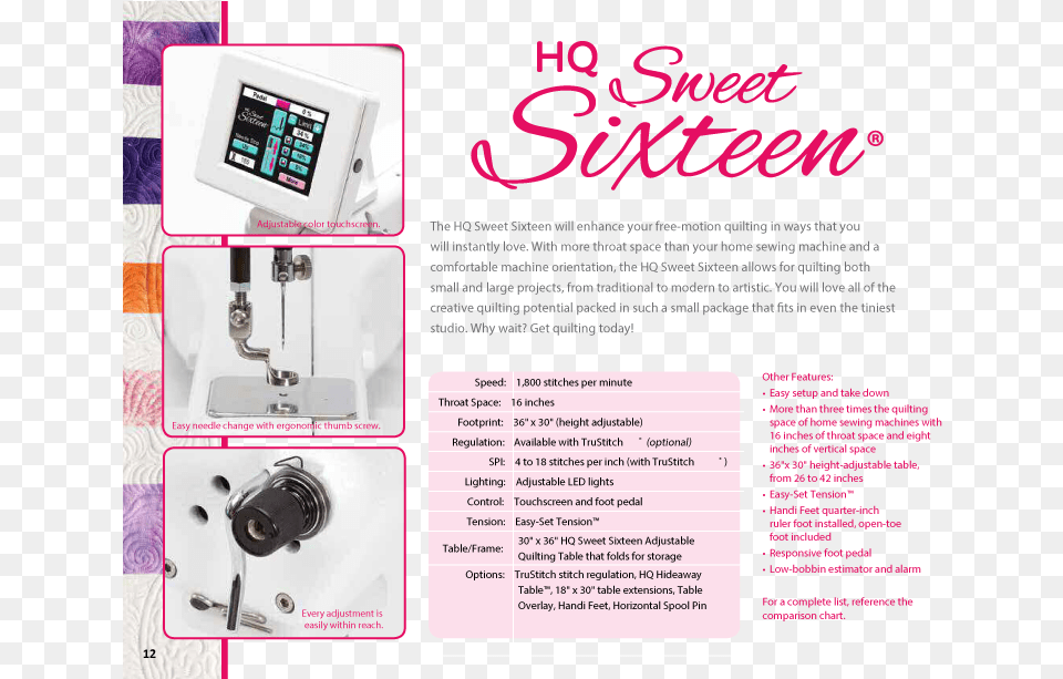 Handi Quilter Sweet Sixteen Design, Advertisement, Poster, Electronics, Mobile Phone Free Png Download
