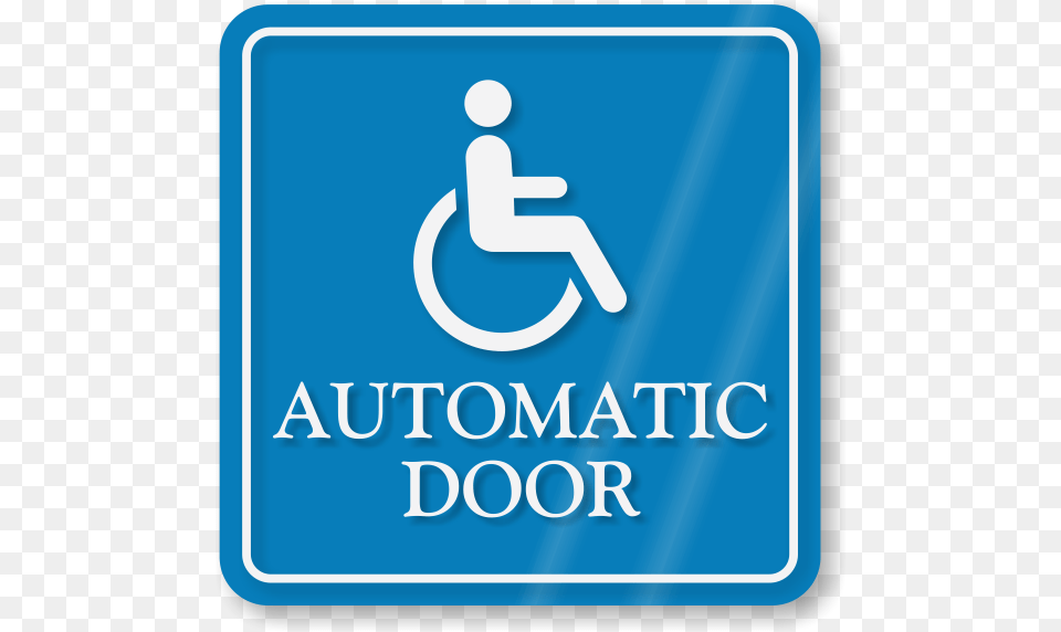 Handicap Automatic Door Showcase Wall Sign Wheelchair, Symbol, Road Sign Free Png Download
